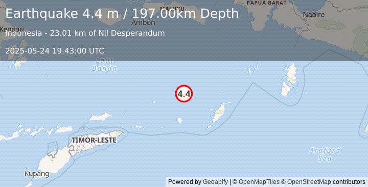 Earthquake BANDA SEA (4.4 m) (2025-05-24 19:43:00 UTC)