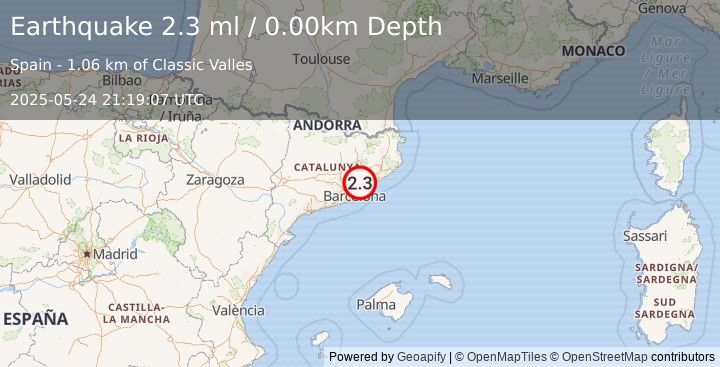 Earthquake SPAIN (2.3 ml) (2025-05-24 21:19:07 UTC)