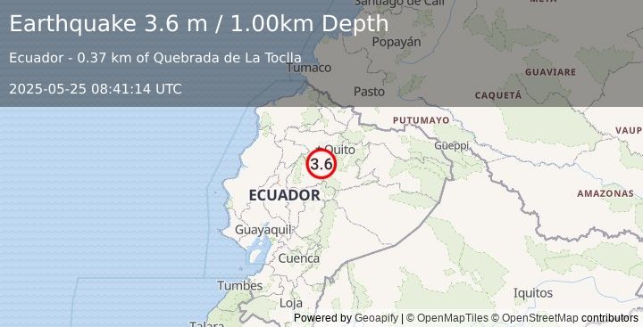Earthquake ECUADOR (3.6 m) (2025-05-25 08:41:14 UTC)