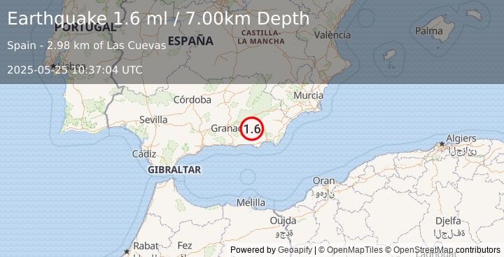 Earthquake SPAIN (1.6 ml) (2025-05-25 10:37:04 UTC)