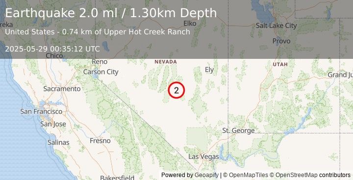Earthquake NEVADA (2.0 ml) (2025-05-29 00:35:12 UTC)