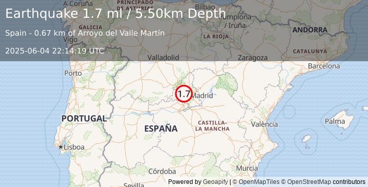 Earthquake SPAIN (1.7 ml) (2025-06-04 22:14:19 UTC)