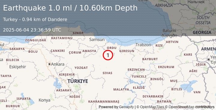 Earthquake CENTRAL TURKEY (1.0 ml) (2025-06-04 23:36:59 UTC)