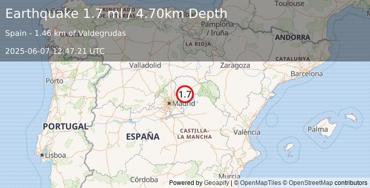 Earthquake SPAIN (1.7 ml) (2025-06-07 12:47:21 UTC)