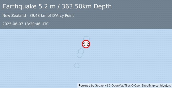 Earthquake KERMADEC ISLANDS REGION (4.9 mb) (2025-06-07 13:20:48 UTC)