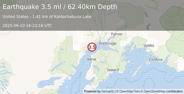 Earthquake SOUTHERN ALASKA (3.5 ml) (2025-06-10 16:23:15 UTC)