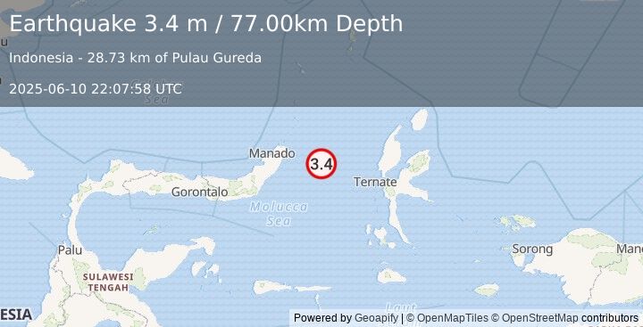 Earthquake MOLUCCA SEA (3.4 m) (2025-06-10 22:07:58 UTC)