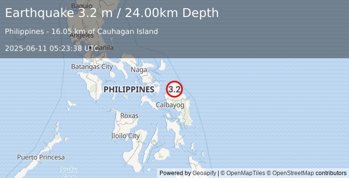 Earthquake SAMAR, PHILIPPINES (3.2 m) (2025-06-11 05:23:38 UTC)