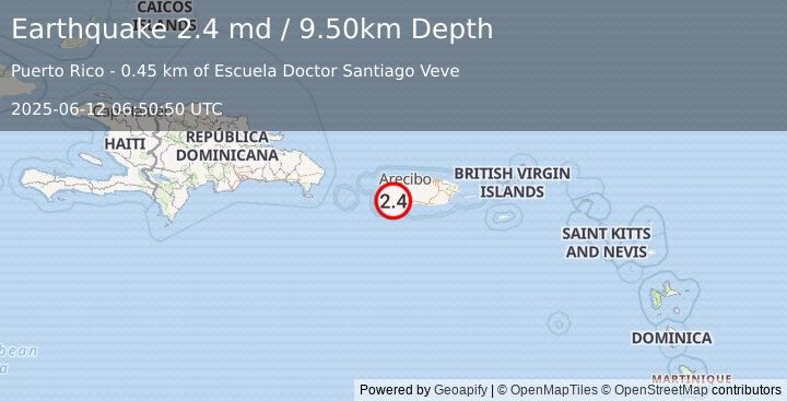 Earthquake PUERTO RICO (2.4 md) (2025-06-12 06:50:50 UTC)