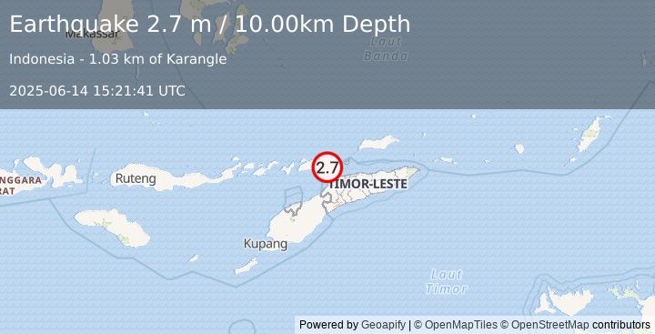 Earthquake EAST TIMOR REGION (2.7 m) (2025-06-14 15:21:41 UTC)
