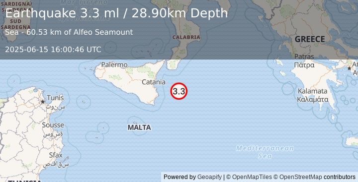 Earthquake IONIAN SEA (3.3 ml) (2025-06-15 16:00:46 UTC)
