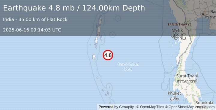 Earthquake ANDAMAN ISLANDS, INDIA REGION (4.8 mb) (2025-06-16 09:14:03 UTC)
