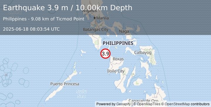 Earthquake PANAY, PHILIPPINES (3.9 m) (2025-06-18 08:03:54 UTC)