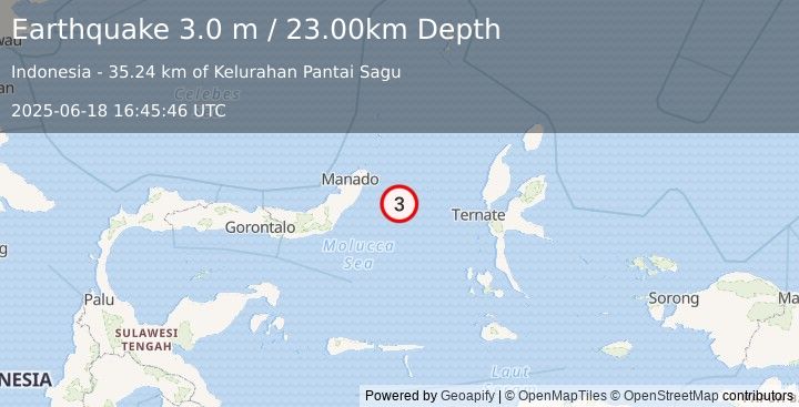 Earthquake MOLUCCA SEA (3.0 m) (2025-06-18 16:45:46 UTC)