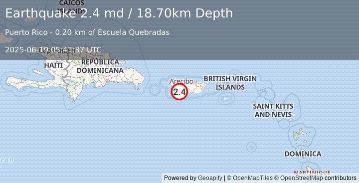 Earthquake PUERTO RICO (2.4 md) (2025-06-19 05:41:37 UTC)