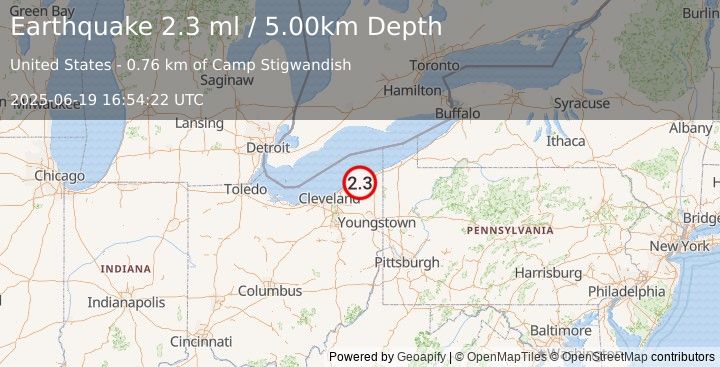 Earthquake OHIO (2.3 ml) (2025-06-19 16:54:22 UTC)