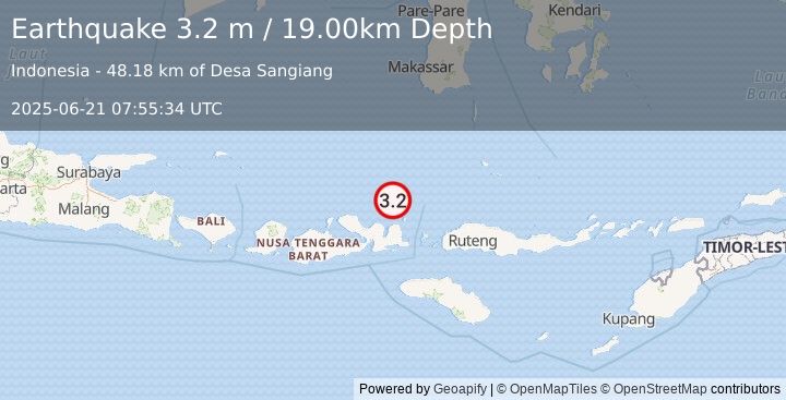 Earthquake FLORES SEA (3.2 m) (2025-06-21 07:55:34 UTC)