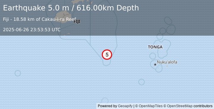 Earthquake FIJI REGION (4.7 mb) (2025-06-26 23:53:54 UTC)