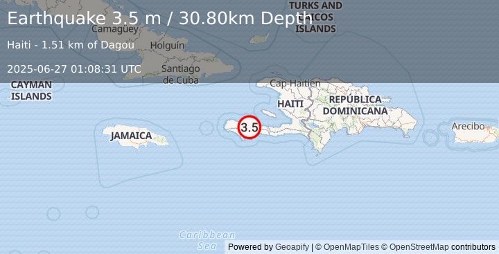 Earthquake HAITI REGION (3.5 m) (2025-06-27 01:08:31 UTC)