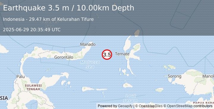 Earthquake MOLUCCA SEA (3.5 m) (2025-06-29 20:35:49 UTC)