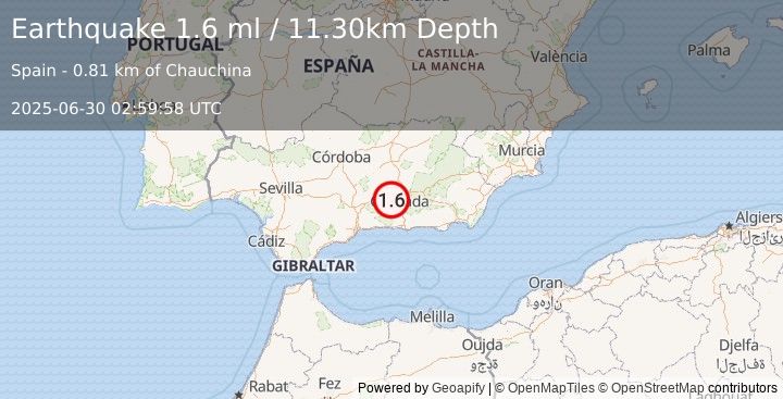 Earthquake SPAIN (1.6 ml) (2025-06-30 02:59:58 UTC)