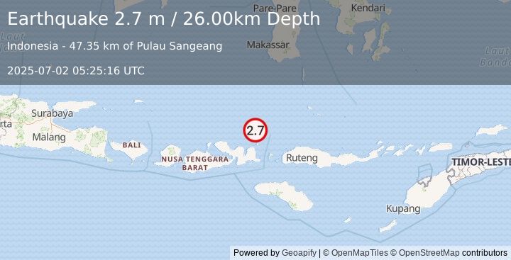 Earthquake FLORES SEA (2.7 m) (2025-07-02 05:25:16 UTC)