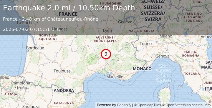 Earthquake FRANCE (2.0 ml) (2025-07-02 07:15:51 UTC)