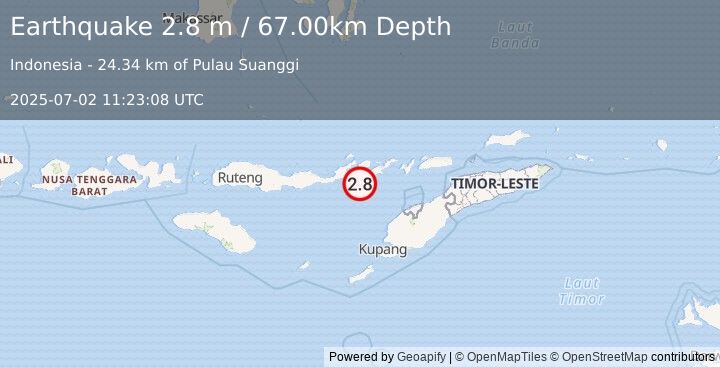Earthquake FLORES REGION, INDONESIA (2.8 m) (2025-07-02 11:23:08 UTC)