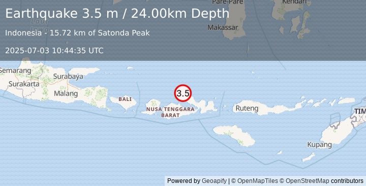 Earthquake BALI SEA (3.5 m) (2025-07-03 10:44:35 UTC)