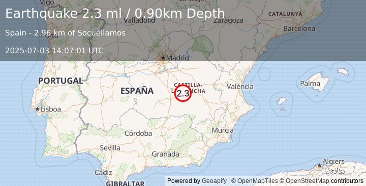 Earthquake SPAIN (2.3 ml) (2025-07-03 14:07:01 UTC)