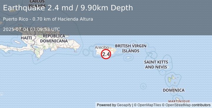 Earthquake PUERTO RICO (2.4 md) (2025-07-04 03:09:53 UTC)