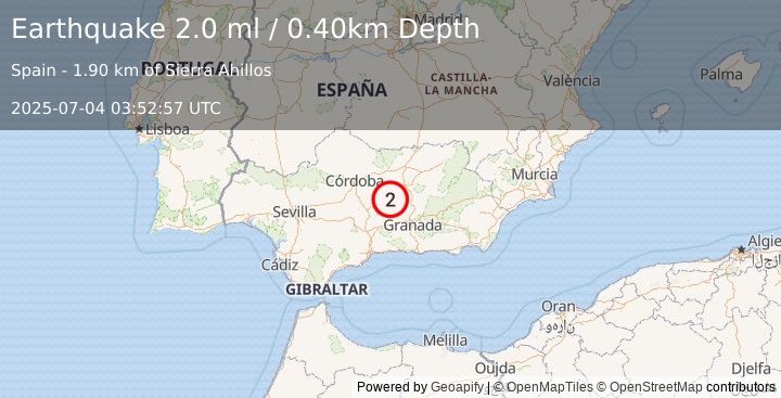 Earthquake SPAIN (2.0 ml) (2025-07-04 03:52:57 UTC)