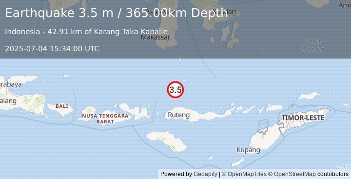 Earthquake FLORES SEA (3.5 m) (2025-07-04 15:34:00 UTC)