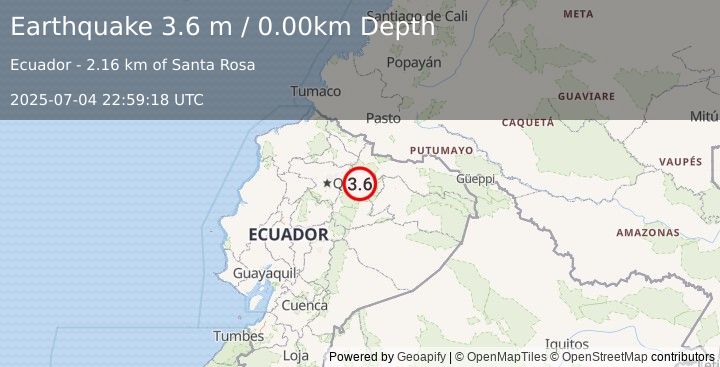 Earthquake ECUADOR (3.6 m) (2025-07-04 22:59:18 UTC)