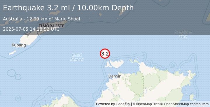 Earthquake TIMOR SEA (3.2 ml) (2025-07-05 14:18:52 UTC)