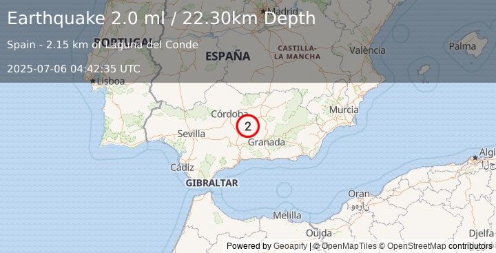 Earthquake SPAIN (2.0 ml) (2025-07-06 04:42:35 UTC)