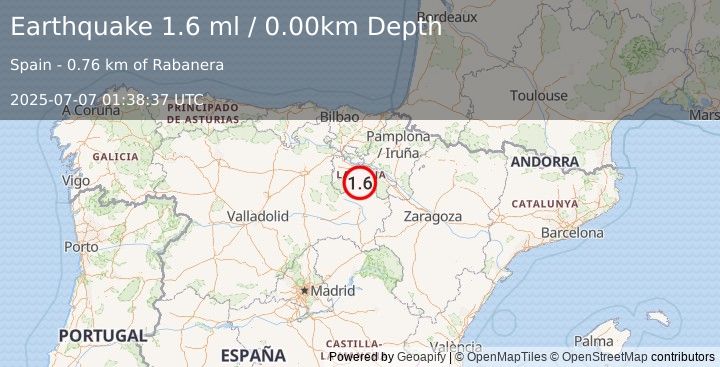 Earthquake SPAIN (1.6 ml) (2025-07-07 01:38:37 UTC)