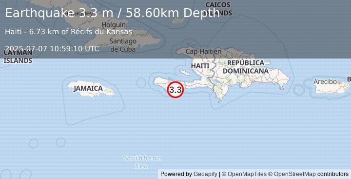 Earthquake HAITI REGION (3.3 m) (2025-07-07 10:59:10 UTC)