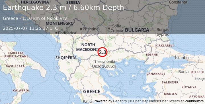 Earthquake GREECE (2.3 m) (2025-07-07 13:25:37 UTC)