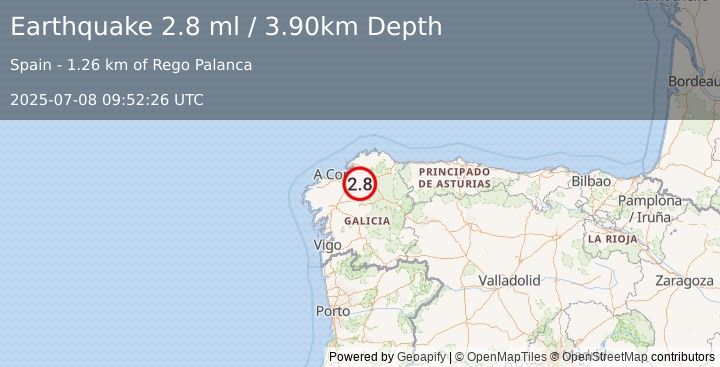 Earthquake SPAIN (2.8 ml) (2025-07-08 09:52:26 UTC)