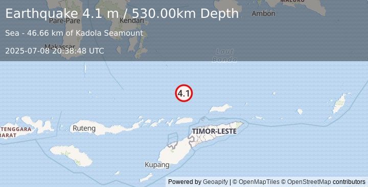 Earthquake BANDA SEA (4.1 m) (2025-07-08 20:38:48 UTC)