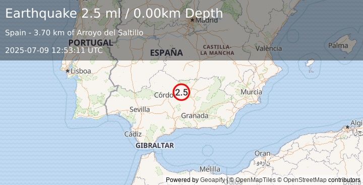 Earthquake SPAIN (2.5 ml) (2025-07-09 12:53:11 UTC)