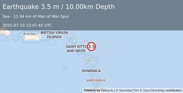 Earthquake ANTIGUA AND BARBUDA REGION (3.5 m) (2025-07-10 13:47:45 UTC)