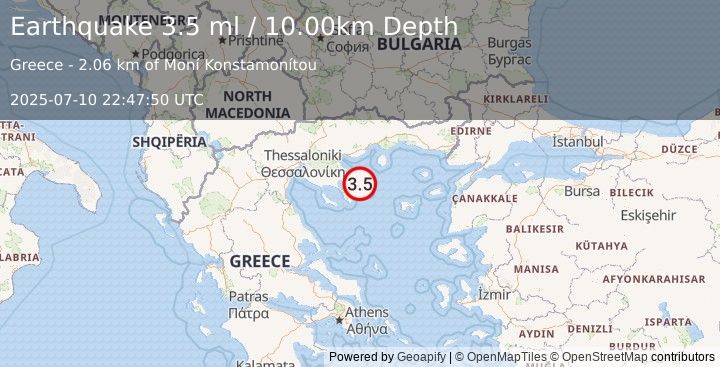 Earthquake AEGEAN SEA (3.5 ml) (2025-07-10 22:47:50 UTC)