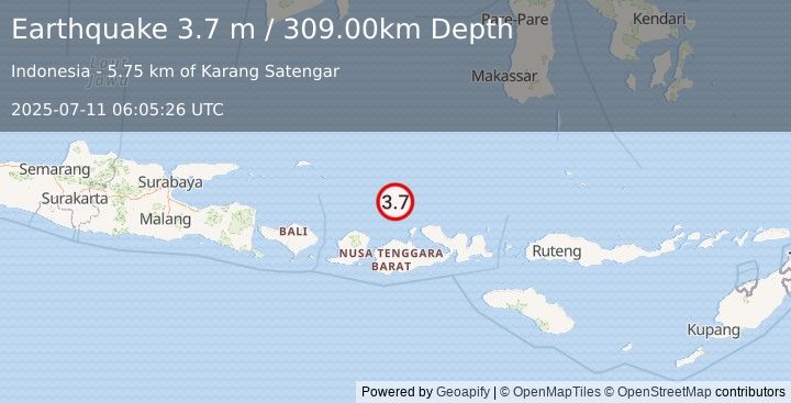 Earthquake BALI SEA (3.7 m) (2025-07-11 06:05:26 UTC)