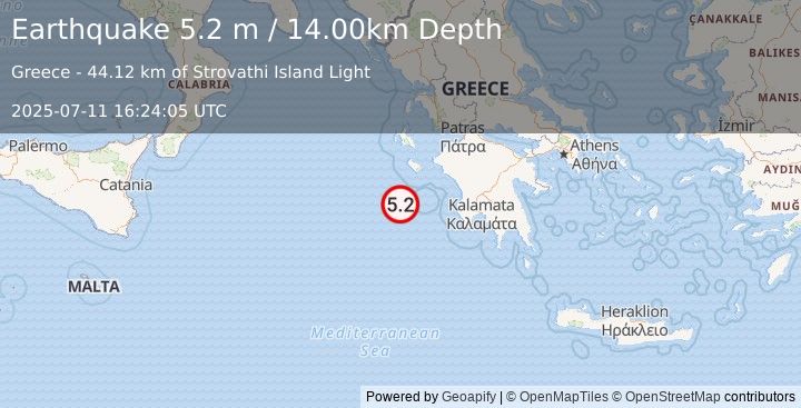 Earthquake IONIAN SEA (4.7 mb) (2025-07-11 16:24:06 UTC)