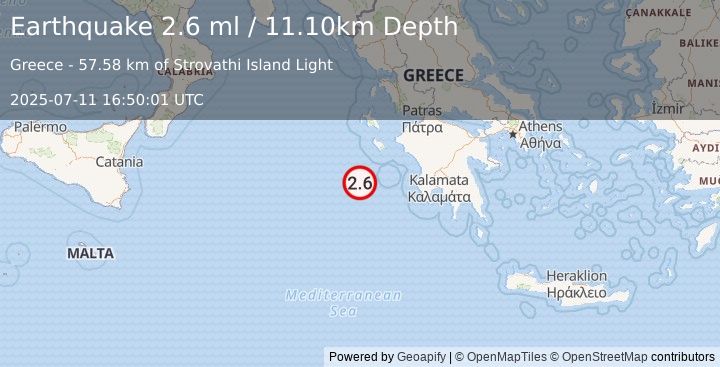 Earthquake IONIAN SEA (2.6 ml) (2025-07-11 16:50:01 UTC)