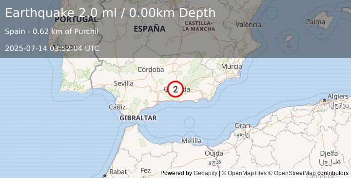Earthquake SPAIN (2.0 ml) (2025-07-14 03:52:04 UTC)