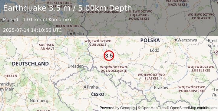 Earthquake POLAND (3.4 m) (2025-07-14 14:10:56 UTC)
