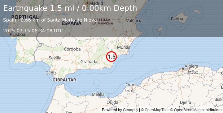 Earthquake SPAIN (1.5 ml) (2025-07-15 06:34:08 UTC)